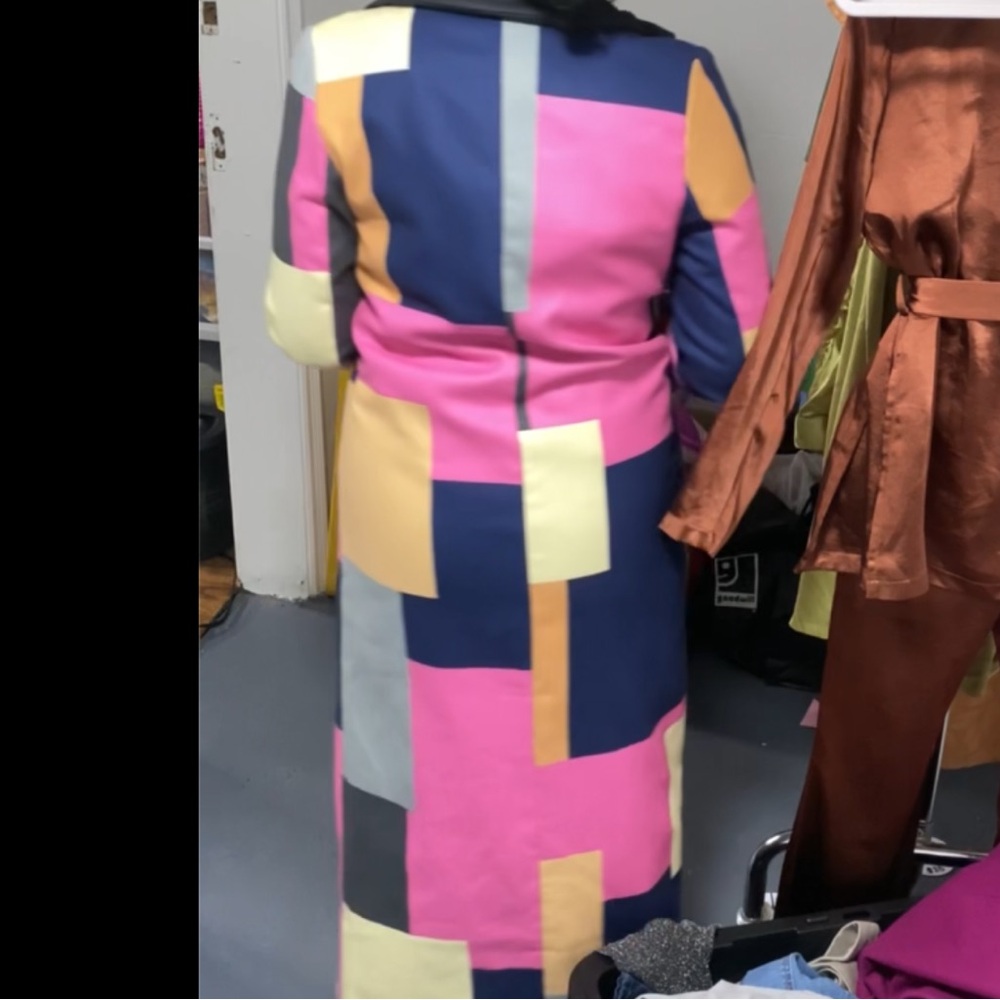 Colorful Patchwork Long Coat - Picture 2 of 5